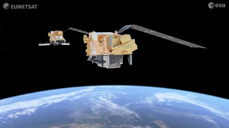 Metop-SGA1 carries an array of cutting-edge instruments and the European Union’s Copernicus Sentinel-5 mission. Image: EUMETSAT