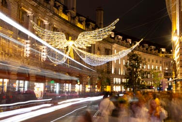 EDITORIAL USE ONLY General view of the ‘Spirit of Christmas’ lights switch-on across Regent Street and St James’s in London, marking the 10th anniversary of the festive displays lighting up the capital. Picture date: Thursday, November 6, 2025. PA Photo. The switch-on features performances from London choirs, as well as visits from the Hamleys elves, with the lights on display every day until January 4.
