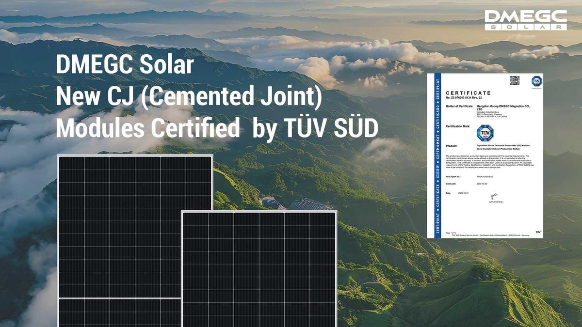DMEGC Solar's New Ultra-High-Efficiency PV Modules Certified by TÜV SÜD