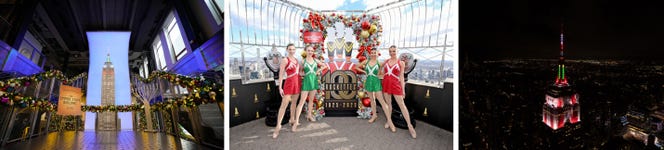 The Empire State Building Holiday Celebrations Include: Radio City Rockettes 100th Anniversary Exhibits, Visits from Santa, Holiday Décor, Movie Screenings, Pop-ups, Lightings, and More