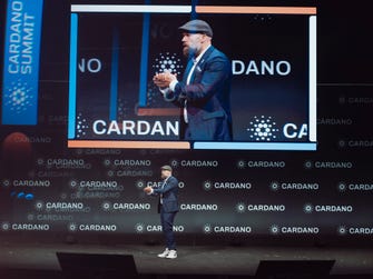 Cardano Foundation CEO Frederik Gregaard on the main stage at the Cardano Summit 2025 in Berlin