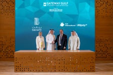 (L-R): Hessa Husain, Deputy Chief Executive - Bahrain Credit Reference Bureau & Data Services at BENEFIT; Abdulwahed AlJanahi, Chief Executive of BENEFIT; Pietro Candela, General Manager of EMEA at Alipay+; and Yousif Al Nefaie, Deputy Chief Executive - Business Development & Services at BENEFIT.