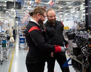 The development and manufacturing of the CORE engine family has been a company-wide effort at AGCO Power, with close collaboration between production and engineering. The photo features Senior Design Engineer Jari Kaste and Production Manager Paavo Tanni.