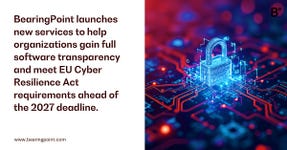 BearingPoint announces the launch of two new service offerings designed to address the growing complexity of software supply chains and the upcoming regulatory requirements under the EU Cyber Resilience Act (CRA): SBOM Management Services and CRA Compliance Services.