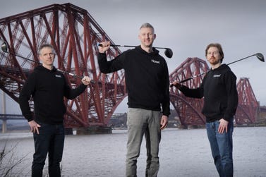 Left to right are Charles Harley, Andrew McGinley, and Duncan Blair of Hosel (by Stewart Attwood)