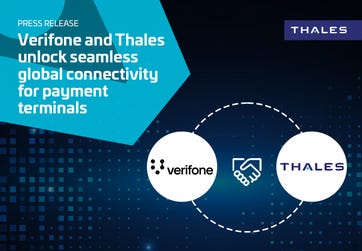 Thales today announced a partnership with Verifone, a global leader in payment terminal solutions, to connect Verifone’s next-generation point-of-sale (POS) terminals using Thales eSIM technology.