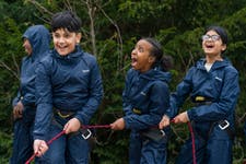 EMBARGOED TO 0001 MONDAY MARCH 16 EDITORIAL USE ONLY Year 5 & 6 pupils (names not given) from Tinsley Meadows Primary School in Sheffield take part in activities at PGL Dearne Valley in Doncaster, as PGL announces an expanded partnership with Regatta Great Outdoors, supplying 6,000 waterproof jackets and trousers to support its Breakthrough Fund. Issue date: Monday March 16, 2026. PA Photo. This initiative aims to remove equipment barriers so more children can access residential outdoor education.