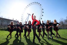 EDITORIAL USE ONLY Lord of the Dance cast members in front of the London Eye in London, as the group announces its anniversary tour, marking 30 years of Michael Flatley’s Irish dance production. Picture date: Tuesday March 17, 2026. PA Photo. Photo credit should read: Kieran Cleeves/PA Media Assignments