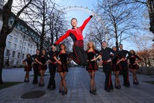 EDITORIAL USE ONLY Lord of the Dance cast members in front of the London Eye in London, as the group announces its anniversary tour, marking 30 years of Michael Flatley’s Irish dance production. Picture date: Tuesday March 17, 2026. PA Photo. Photo credit should read: Kieran Cleeves/PA Media Assignments