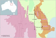 Left: Millungera Basin location in Queensland, Australia. Right: Millungera Basin (in brown) to the east of the Mt Isa Inlier (in red) and EPG permit areas.