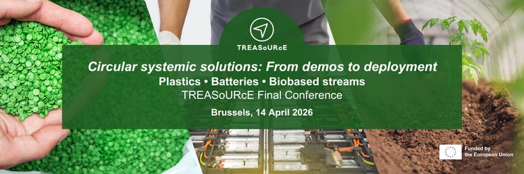 Join us in Brussels for the TREASoURcE Final Conference on circular solutions.