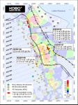Figure 1: Road Cut Zone Drill Hole Locations and Simplified Geology