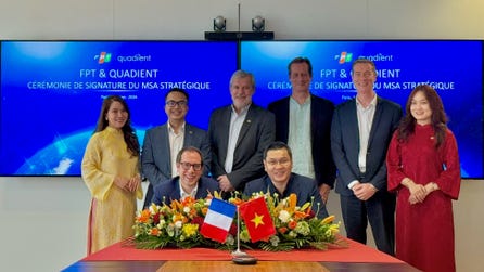 The MSA signing ceremony between FPT and Quadient took place in Paris, France
