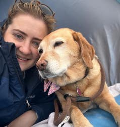 Amy Jennings, a vet with VetPartners pictured with her dog.