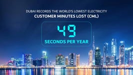 Dubai records the world’s lowest electricity customer minutes lost at just 49 seconds per year (Photo: AETOSWire)