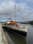 Waverley berthed at Glasgow on Friday 8 May as the World’s last seagoing paddle steamer begins her 2026 sailing season, celebrating 80 years since her launch in 1946.