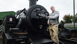 Series presenter Stephen with a loco