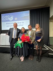 Antonio Petralia, CEO of Eurosets; Sahara Romero, patient; dr. Mario Andrés Mercado Díaz, Intensive care specialist at the Clínica Shaio in Bogotá; Estefanía Giraldo Bejarano, specialist ECMO nurse at the Clínica Shaio in Bogotá
