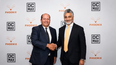From left to right: Matthias Luecker, Chairman of DC Max, and Munaf Ali, Co-Founder and Group CEO of Phoenix Group, during the signing ceremony for the strategic partnership between Phoenix Group and DC Max to launch a European AI infrastructure platform anchored by the company’s first deployment in Lyon, France. (Photo: AETOSWire)