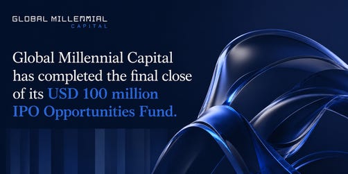 Global Millennial Capital announces the successful final close of its USD 100 million IPO Opportunities Fund, reinforcing its commitment to investing in high-growth technology companies across artificial intelligence, digital infrastructure, cybersecurity, and next-generation financial systems.