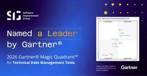 This graphic was published by Gartner, Inc. as part of a larger research document and should be evaluated in the context of the entire document. The Gartner document is available upon request from SOFTWARE IMPROVEMENT GROUP BV