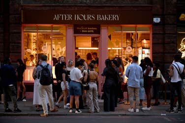EDITORIAL USE ONLY General view at Magnum Bonbons After Hours, a pop-up bakery takeover with cinnamon roll brand Roll Boys, at 141 Commercial Street in London. Picture date: Thursday May 28, 2026. PA Photo. The event features exclusive Magnum Bonbon x Roll Boys rolls designed for sharing and is open on May 29 and 30 from 6-10pm.