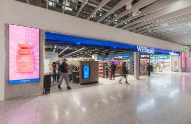 WHSmith’s flagship store at Heathrow Airport Terminal 4, where SOLUM’s electronic shelf label (ESL) solution is being introduced as part of the companies’ travel retail partnership. (Image: SOLUM)