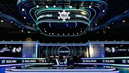 The World Series of Poker TV production set in Las Vegas, presented by Solana