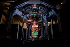 This photo depicts a current trapped ion system from IonQ. The system to be delivered to Horizon will be IonQ’s next-generation 256-qubit technology.