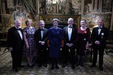 On the 50th anniversary of the Royal Academy of Engineering on 11 June 2026, its Presidents meet the Academy’s Royal Fellow, HRH The Princess Royal at St James’s Palace. L-R Sir John Parker GBE FREng (President 2011-2014), Dame Ann Dowling OM DBE FREng FRS (President 2014-2019), Lord Browne of Madingley FREng FRS (President 2006-2011), HRH The Princess Royal, Sir John Lazar CBE FREng (current President), Dame Tamara Finkelstein DCB, and Sir Jim McDonald KT GBE FREng FRSE (President 2019-2024).