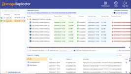 Actiphy ImageReplicator dashboard displaying centralized replication management, job status, replication history, and retention monitoring across protected backup images.