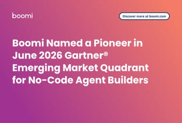 Boomi Named a Pioneer in June 2026 Gartner® Emerging Market Quadrant for No-Code Agent Builders