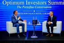 Alberto Matta, Managing Partner at Optimum Asset Management, in discussion with Mike Pompeo, former United States Secretary of State and Director of the CIA. Credit: Optimum Asset Management
