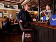 EDITORIAL USE ONLY (left to right) Ray Parlour and landlord Chris Walsh launch The Best Seat in the House with Simply Business at The Bricklayer’s Arms in Putney, a campaign encouraging people to visit their local pubs during this summer of football. Issue date: Tuesday June 16, 2026. PA Photo. Research commissioned by Simply Business reveals that approximately 1.1 million fewer people are expected to visit the pub during the football tournament due to the late kick-off times, with independent venues potentially missing out on an estimated £197m in revenue.