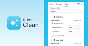 Litera Clean+ brings server-grade metadata protection to the cloud, helping law firms remove hidden document data from outbound email attachments across Outlook environments without added IT infrastructure.