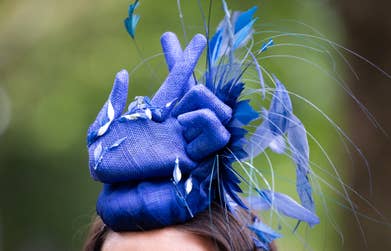 EDITORIAL USE ONLY Debbie Goolding, National Lottery winner, wearing a bespoke crossed fingers hat to Royal Ascot Ladies Day inspired by her win. Picture date: Thursday June 18, 2026. PA Photo. Designed and handcrafted by milliner Barnaby Horn, the headpiece is designed to reflect Debbie’s personal journey of hope, optimism and possibility, which led to her £1 million win.