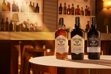 Three expressions of Teeling Irish Whiskey: Single Grain, Small Batch and Single Malt