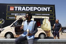EDITORIAL USE ONLY Ice cream van outside of TradePoint Barking in London where free ice cream is given out as part of a B&Q TradePoint giveaway with more than 1,000 ice creams offered at selected stores across the UK, supporting trade workers during what is expected to be the hottest day of the year so far with the Met Office forecasting temperatures as high as 37°C. Picture date: Wednesday June 24, 2026. PA Photo.