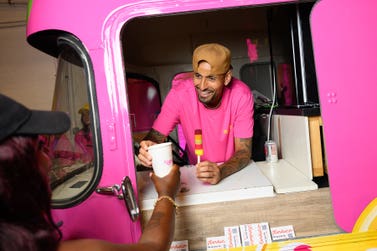 EDITORIAL USE ONLY Nick Kyrgios hands out free ice lollies and Hello Nancy products at a pop‑up pickleball event in London's Regent's Park, as part of an event organised by the brand ahead of the 2026 Wimbledon Championships, which begin on Monday. Picture date: Saturday June 27, 2026.