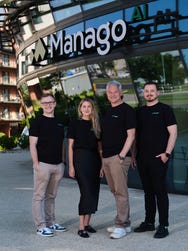 From left: Marcin Stelmach, Director of Customer Success, Klaudia Penkalla, Chief of Staff, Phil Draper, CEO, and Marek Broda, CDFO