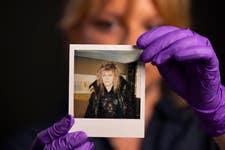 EMBARGOED TO 0001 WEDNESDAY JULY 1 EDITORIAL USE ONLY A polaroid photograph of David Bowie's costume fittings for the character of Jareth in the 1986 film, Labyrinth, is prepared at V&A East Storehouse in London ahead of its inclusion in the V&A’s David Bowie: On Tour project, which features around 100 highlights from David Bowie’s archive that will travel to venues across the UK from November 2026 to 2029. Issue date: Wednesday July 1, 2026. PA Photo. The tour will open at V&A Dundee before travelling to Showtown Blackpool, The Bowes Museum in County Durham, Ferens Art Gallery in Hull and Bristol Museum & Art Gallery, with additional venues to be announced.