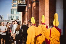 Across five days, from 17–21 June 2026, three senior visiting Tibetan monks created an intricate sand mandala by hand inside Oxo Gallery, using finely coloured sand placed grain by grain in a centuries-old Buddhist practice.