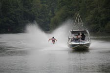 GB's Tom Heaps won two gold medals at the 2026 European Barefoot Waterski Championships in France. Issue Date: 20 July 2026. Picture credit: Rosalie Metz