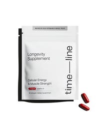Timeline longevity supplement powered by Mitopure; proprietary, highly pure Urolithin A.